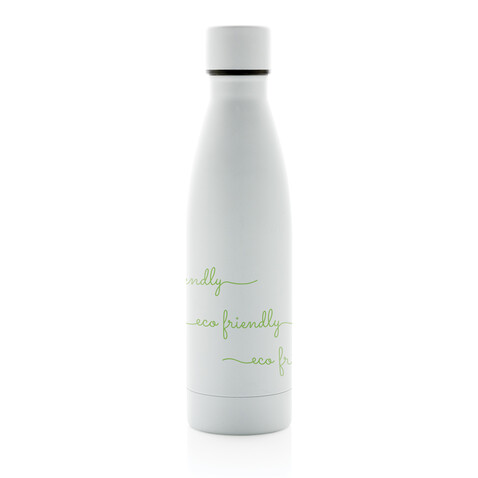 RCS recycelte Stainless Steel Solid Vakuum-Flasche weiß bedrucken, Art.-Nr. P433.273