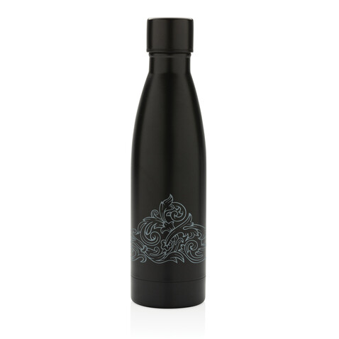 RCS recycelte Stainless Steel Solid Vakuum-Flasche schwarz bedrucken, Art.-Nr. P433.271