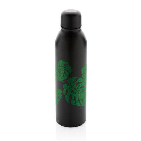RCS recycelte Stainless Steel Vakuumflasche schwarz bedrucken, Art.-Nr. P433.041
