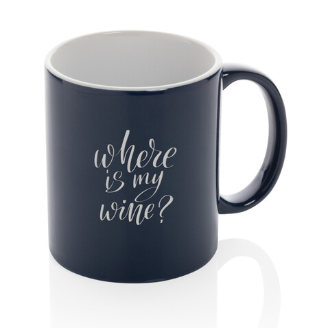 Basic Keramiktasse, 350ml navy blau bedrucken, Art.-Nr. P434.015