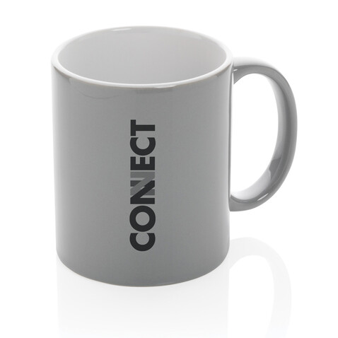 Basic Keramiktasse, 350ml grau bedrucken, Art.-Nr. P434.012