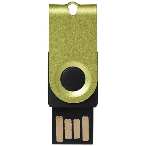 Mini USB-Stick, apfelgrün, schwarz, 1GB bedrucken, Art.-Nr. 1Z38720D