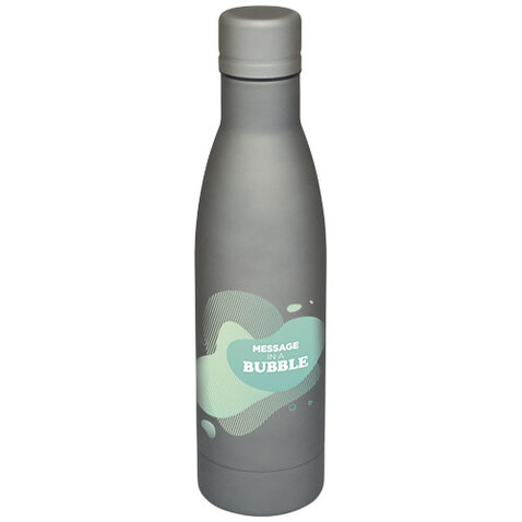 Vasa 500 ml Kupfer-Vakuum Isolierflasche, grau matt bedrucken, Art.-Nr. 10049482