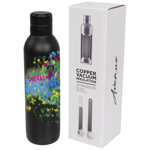Odin 510 ml Kupfer-Vakuum Isolierflasche, schwarz bedrucken, Art.-Nr. 10054900