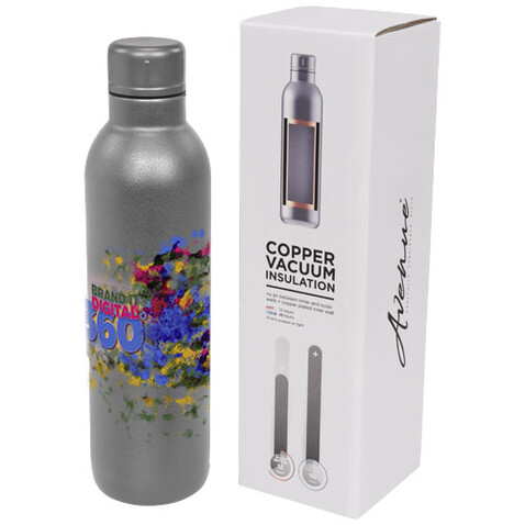 Thor 510 ml Kupfer-Vakuum Isolierflasche, grau bedrucken, Art.-Nr. 10054903