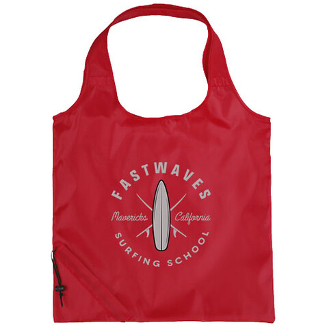 Bungalow faltbare Polyester Tragetasche 7L, rot bedrucken, Art.-Nr. 12011902 Bungalow faltbare Polyester Tragetasche 7L, rot bedrucken, Art.-Nr. 12011902