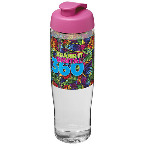 H2O Active® Tempo 700 ml Sportflasche mit Klappdeckel, transparent, rosa bedrucken, Art.-Nr. 21004008 H2O Active® Tempo 700 ml Sportflasche mit Klappdeckel, transparent, rosa bedrucken, Art.-Nr. 21004008