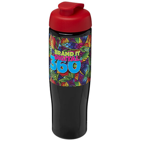 H2O Active® Tempo 700 ml Sportflasche mit Klappdeckel, schwarz, rot bedrucken, Art.-Nr. 21004014 H2O Active® Tempo 700 ml Sportflasche mit Klappdeckel, schwarz, rot bedrucken, Art.-Nr. 21004014
