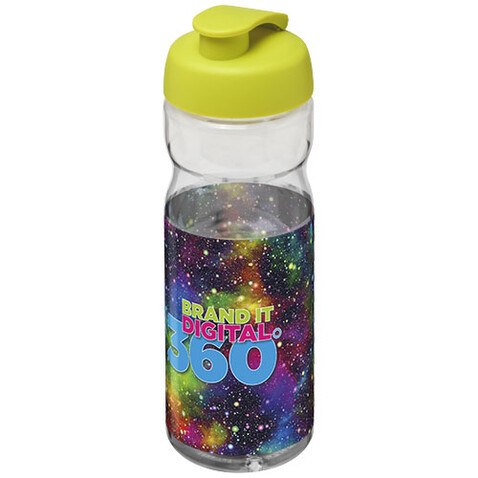 H2O Active® Base 650 ml Sportflasche mit Klappdeckel, transparent, limone bedrucken, Art.-Nr. 21004504
