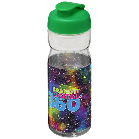H2O Active® Base 650 ml Sportflasche mit Klappdeckel, transparent, grün bedrucken, Art.-Nr. 21004506 H2O Active® Base 650 ml Sportflasche mit Klappdeckel, transparent, grün bedrucken, Art.-Nr. 21004506