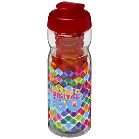 H2O Active® Base 650 ml Sportflasche mit Klappdeckel und Infusor, transparent, rot bedrucken, Art.-Nr. 21004602 H2O Active® Base 650 ml Sportflasche mit Klappdeckel und Infusor, transparent, rot bedrucken, Art.-Nr. 21004602
