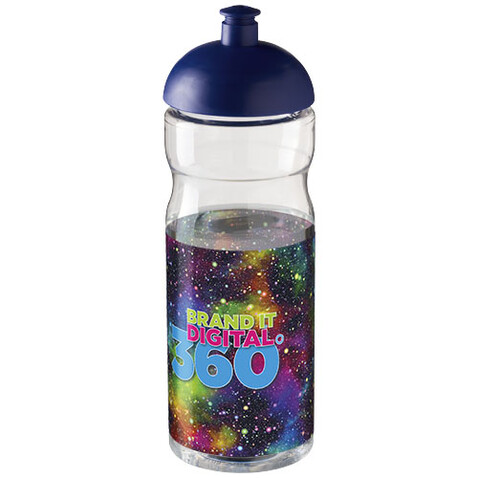 H2O Active® Base 650 ml Sportflasche mit Stülpdeckel, transparent, blau bedrucken, Art.-Nr. 21004702