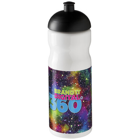 H2O Active® Base 650 ml Sportflasche mit Stülpdeckel, weiss, schwarz bedrucken, Art.-Nr. 21004715 H2O Active® Base 650 ml Sportflasche mit Stülpdeckel, weiss, schwarz bedrucken, Art.-Nr. 21004715