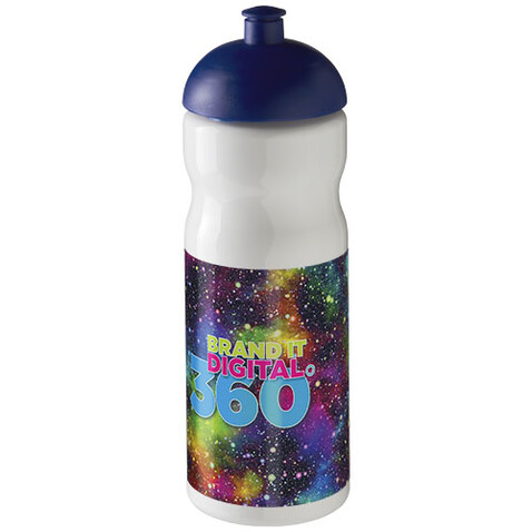 H2O Active® Base 650 ml Sportflasche mit Stülpdeckel, weiss, blau bedrucken, Art.-Nr. 21004717