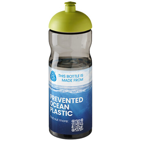 H2O Active® Eco Base 650 ml Sportflasche mit Stülpdeckel, kohle, Lindgrün bedrucken, Art.-Nr. 21009804