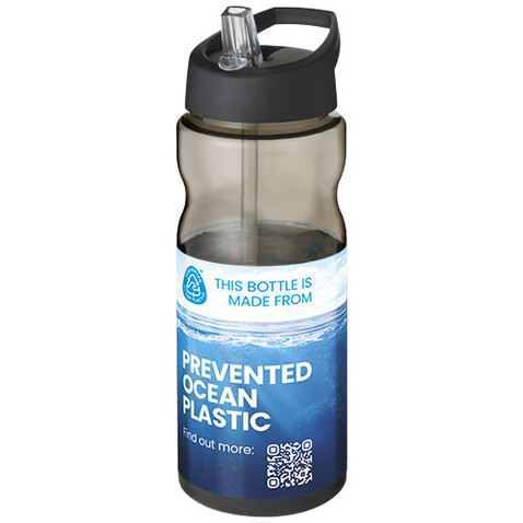 H2O Active® Eco Base 650 ml Sportflasche mit Ausgussdeckel, charcoal, schwarz bedrucken, Art.-Nr. 21009900