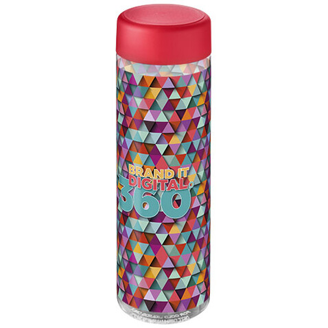 H2O Active® Vibe 850 ml Sportflasche mit Drehdeckel, transparent, rot bedrucken, Art.-Nr. 21043002