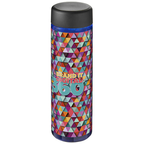 H2O Active® Vibe 850 ml Sportflasche mit Drehdeckel, blau, schwarz bedrucken, Art.-Nr. 21043014