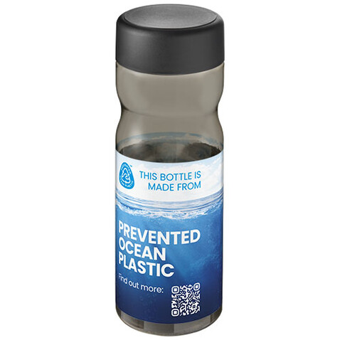 H2O Active® Eco Base 650 ml Sportflasche mit Drehdeckel, kohle, schwarz bedrucken, Art.-Nr. 21043500