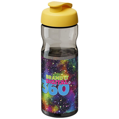 H2O Active® Base Tritan™ 650 ml Sportflasche mit Klappdeckel, kohle, gelb bedrucken, Art.-Nr. 21043604 H2O Active® Base Tritan™ 650 ml Sportflasche mit Klappdeckel, kohle, gelb bedrucken, Art.-Nr. 21043604