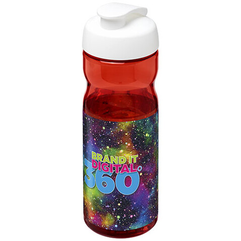 H2O Active® Base Tritan™ 650 ml Sportflasche mit Klappdeckel, rot, weiss bedrucken, Art.-Nr. 21043607