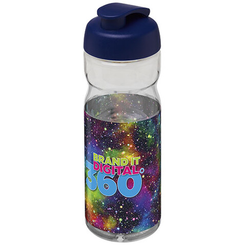 H2O Active® Base Tritan™ 650 ml Sportflasche mit Klappdeckel, transparent klar, blau bedrucken, Art.-Nr. 21043611 H2O Active® Base Tritan™ 650 ml Sportflasche mit Klappdeckel, transparent klar, blau bedrucken, Art.-Nr. 21043611