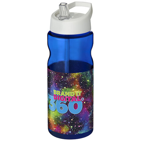 H2O Active® Base Tritan™ 650 ml Sportflasche mit Ausgussdeckel, blau, weiss bedrucken, Art.-Nr. 21043704