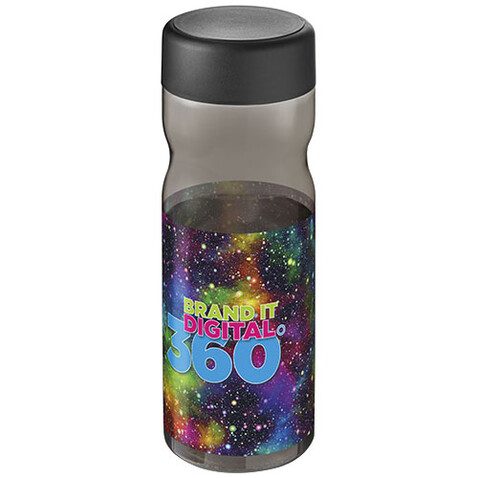 H2O Active® Base Tritan™ 650-ml-Sportflasche mit Drehdeckel, kohle, schwarz bedrucken, Art.-Nr. 21043801