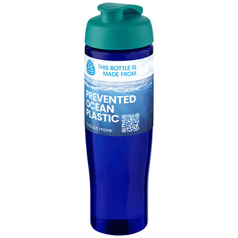 H2O Active® Eco Tempo 700 ml Sportflasche mit Klappdeckel, aquablau, blau bedrucken, Art.-Nr. 21044851