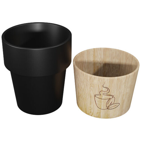 SCX.design D05 magnetischer Keramik-Kaffeebecher, schwarz bedrucken, Art.-Nr. 1PX08690