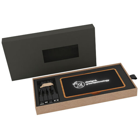 SCX.design P46 10.000 mAh wireless Powerbank aus Holz, braun bedrucken, Art.-Nr. 1PX09971