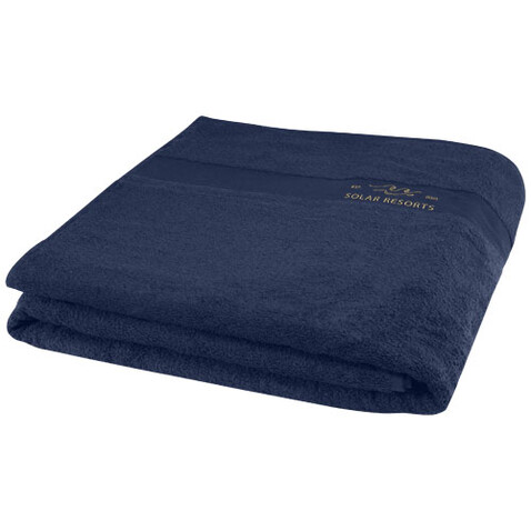 Evelyn 450 g/m² Baumwollhandtuch 100 x 180 cm, navy bedrucken, Art.-Nr. 11700355