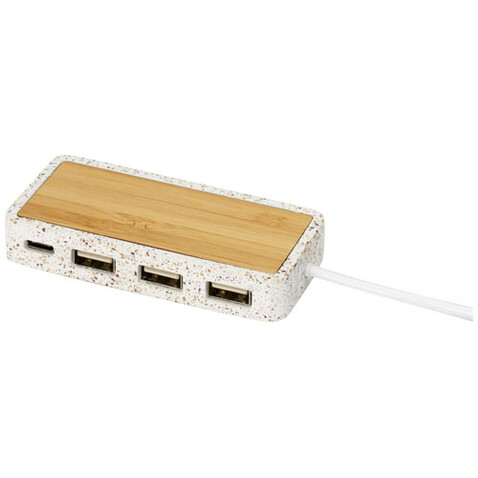 Terrazzo USB 2.0 Hub, natur bedrucken, Art.-Nr. 12427706