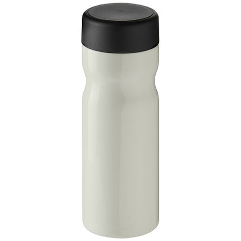 H2O Active® Eco Base 650 ml Sportflasche mit Drehdeckel, elfenbeinweiß, schwarz bedrucken, Art.-Nr. 21043511