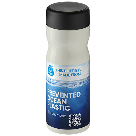 H2O Active® Eco Base 650 ml Sportflasche mit Drehdeckel, elfenbeinweiß, schwarz bedrucken, Art.-Nr. 21043511