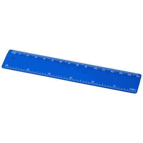 Refari 15 cm Lineal aus recyceltem Kunststoff, blau bedrucken, Art.-Nr. 21046752