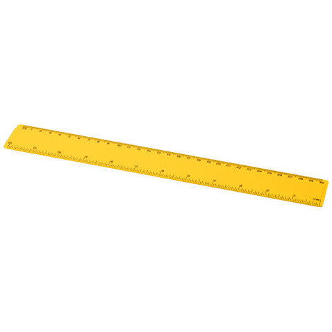 Refari 30 cm Lineal aus recyceltem Kunststoff, gelb bedrucken, Art.-Nr. 21046811