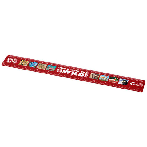 Refari 30 cm Lineal aus recyceltem Kunststoff, rot bedrucken, Art.-Nr. 21046821 Refari 30 cm Lineal aus recyceltem Kunststoff, rot bedrucken, Art.-Nr. 21046821
