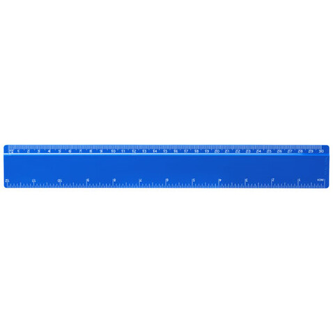 Refari 30 cm Lineal aus recyceltem Kunststoff, blau bedrucken, Art.-Nr. 21046852