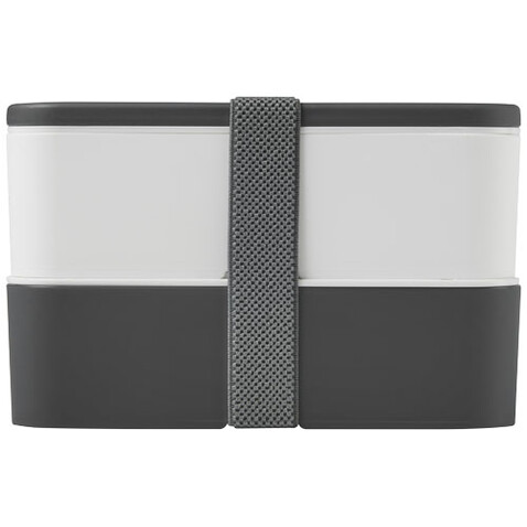 MIYO Doppel-Lunchbox, grau, weiss, grau bedrucken, Art.-Nr. 21047001