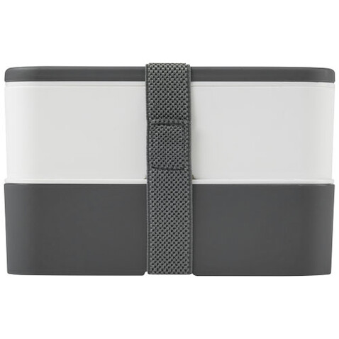 MIYO Doppel-Lunchbox, grau, weiss, grau bedrucken, Art.-Nr. 21047001