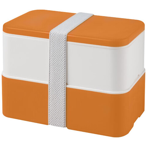 MIYO Doppel-Lunchbox, orange, weiss, weiss bedrucken, Art.-Nr. 21047006 MIYO Doppel-Lunchbox, orange, weiss, weiss bedrucken, Art.-Nr. 21047006