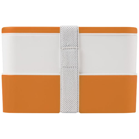 MIYO Doppel-Lunchbox, orange, weiss, weiss bedrucken, Art.-Nr. 21047006 MIYO Doppel-Lunchbox, orange, weiss, weiss bedrucken, Art.-Nr. 21047006