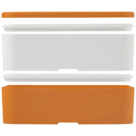 MIYO Doppel-Lunchbox, orange, weiss, weiss bedrucken, Art.-Nr. 21047006 MIYO Doppel-Lunchbox, orange, weiss, weiss bedrucken, Art.-Nr. 21047006