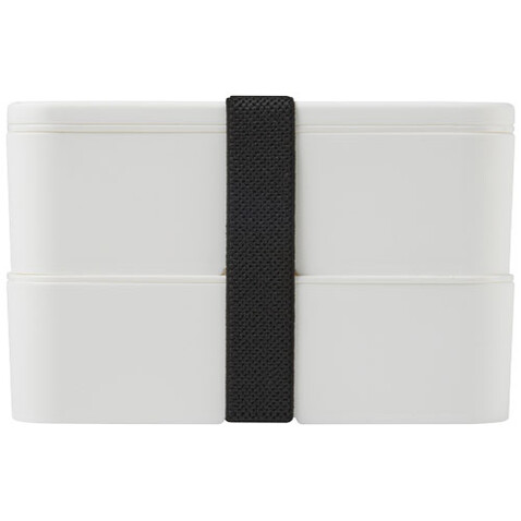 MIYO Doppel-Lunchbox, weiss, weiss, schwarz bedrucken, Art.-Nr. 21047009 MIYO Doppel-Lunchbox, weiss, weiss, schwarz bedrucken, Art.-Nr. 21047009