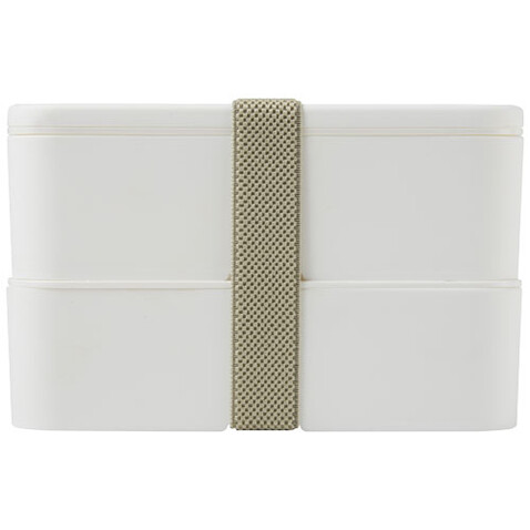 MIYO Doppel-Lunchbox, weiss, weiss, kieselgrau bedrucken, Art.-Nr. 21047010