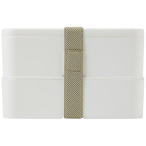 MIYO Doppel-Lunchbox, weiss, weiss, kieselgrau bedrucken, Art.-Nr. 21047010
