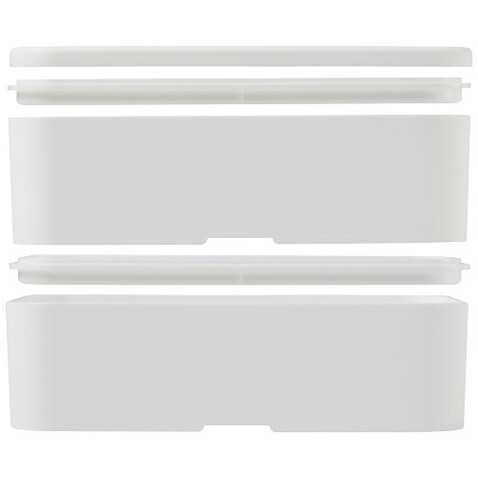 MIYO Doppel-Lunchbox, weiss, weiss, kieselgrau bedrucken, Art.-Nr. 21047010