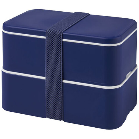 MIYO Doppel-Lunchbox, blau, blau, blau bedrucken, Art.-Nr. 21047052 MIYO Doppel-Lunchbox, blau, blau, blau bedrucken, Art.-Nr. 21047052