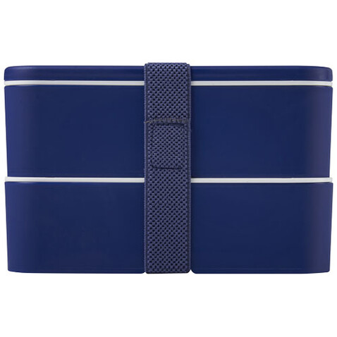 MIYO Doppel-Lunchbox, blau, blau, blau bedrucken, Art.-Nr. 21047052 MIYO Doppel-Lunchbox, blau, blau, blau bedrucken, Art.-Nr. 21047052